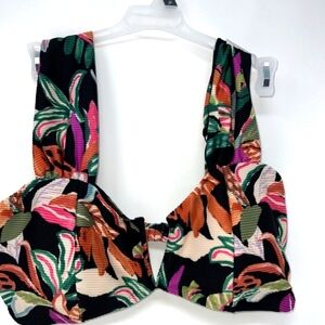 Time and Tru Black and Pink Sleeveless Bustier Tank Top